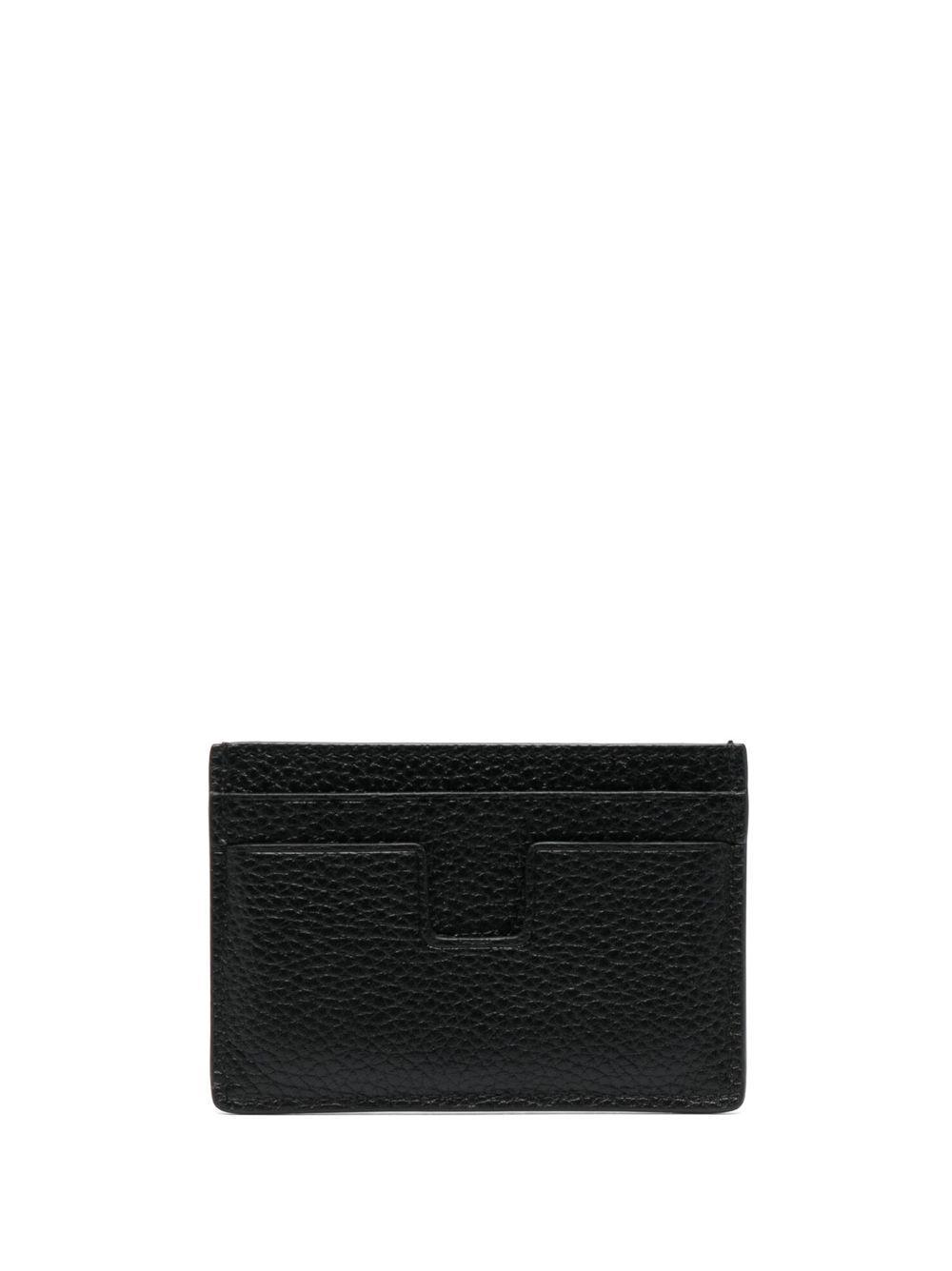 TOM FORD Logo-plaque Leather Cardholder In Black Product Image