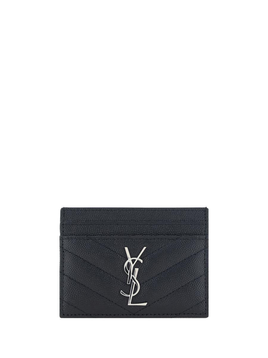 SAINT LAURENT Ysl Monogram Grained-leather Cardholder In Black Product Image