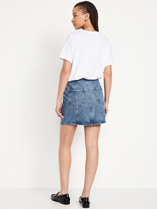 Mid-Rise OG Jean Mini Skirt Product Image