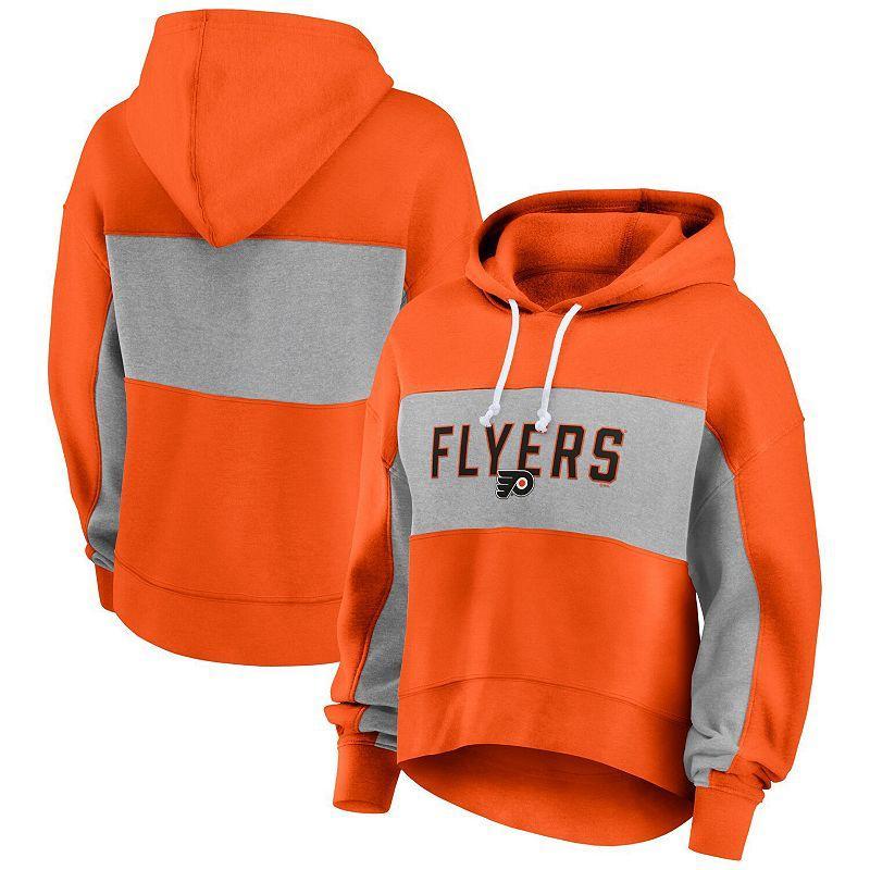 Womens Fanatics Branded Orange Philadelphia Flyers Filled Stat Sheet Pullover Hoodie Product Image