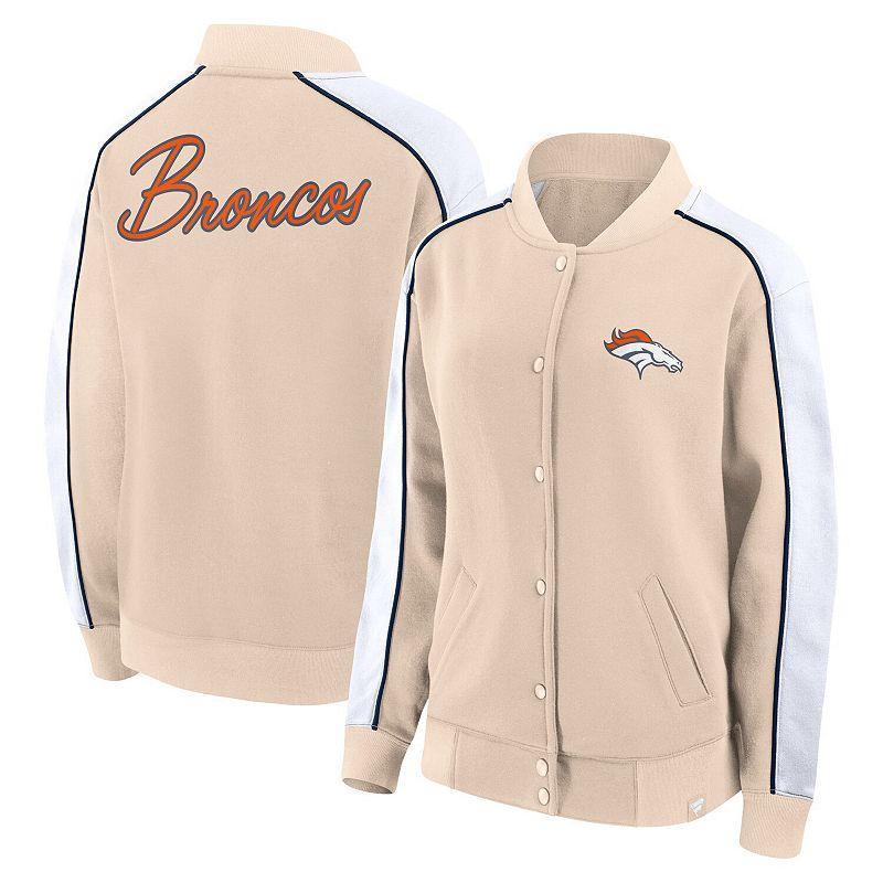 Womens Fanatics Branded Tan Denver Broncos Lounge Full-Snap Varsity Jacket Product Image