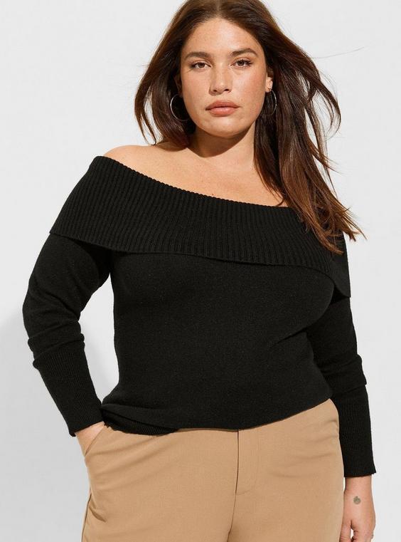 Pullover Off Shoulder Sweater Product Image