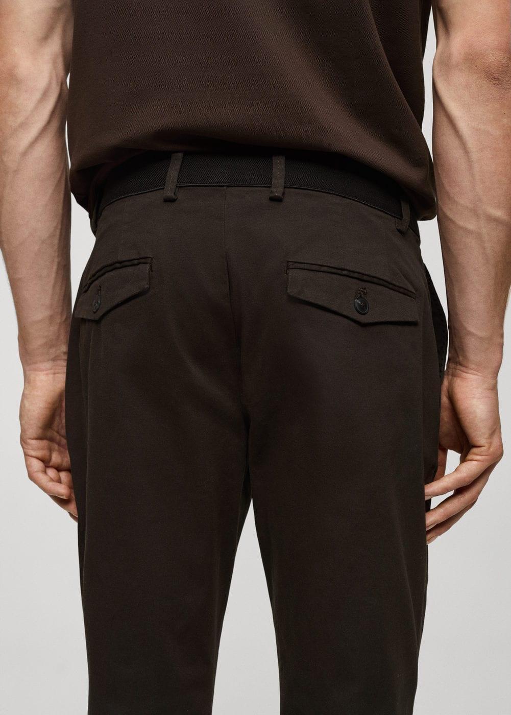 MANGO MAN - Cotton tapered crop pants medium brownMen Product Image