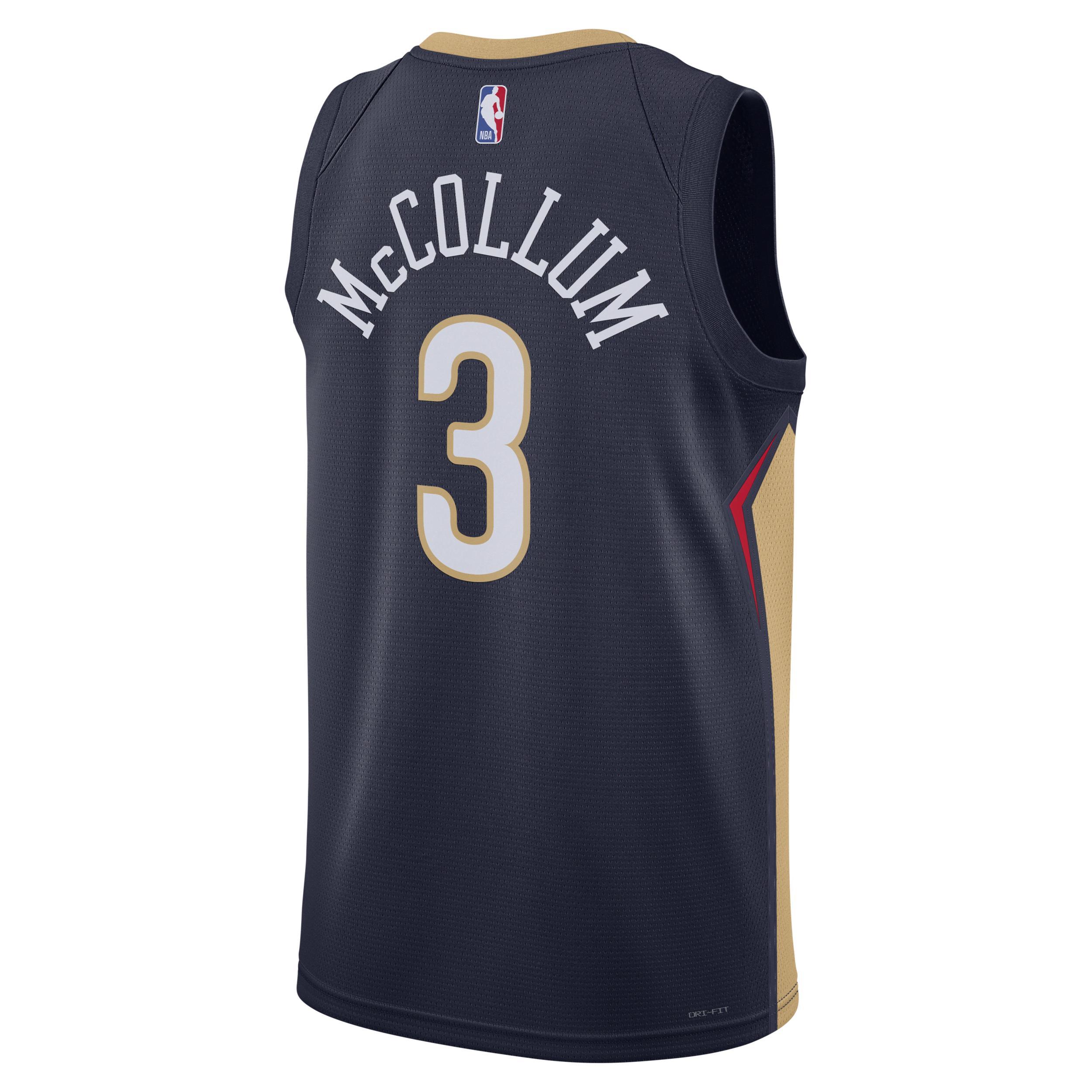 Mens and Womens Nike C.j. McCollum Navy New Orleans Pelicans Swingman Jersey - Icon Edition - Navy Product Image