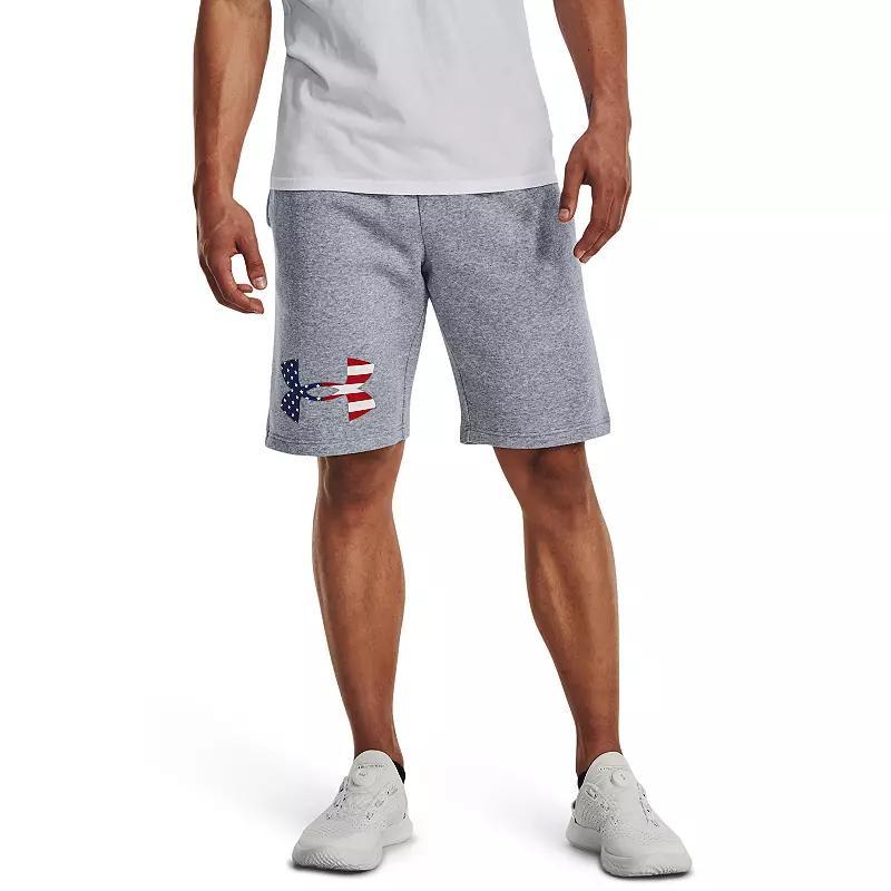 Mens Under Armour Freedom Rival Big Flag Logo Shorts Silver Product Image