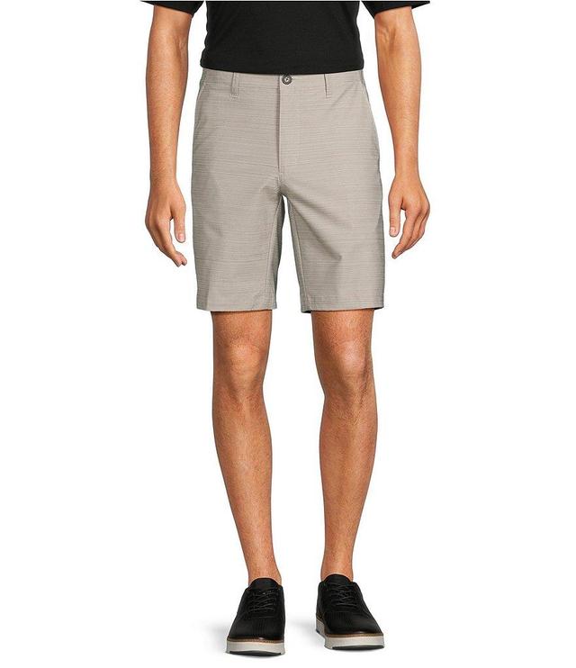 Roundtree & Yorke Performance Straight Fit Flat Front Horizontal Textured 9#double; Inseam Shorts Product Image