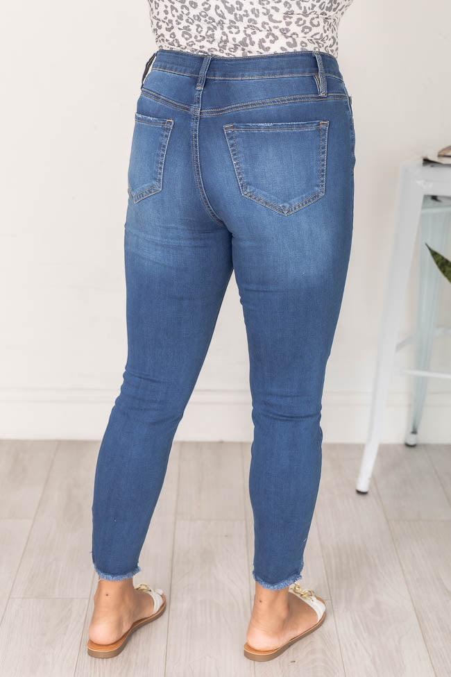 Mary Frayed Edge Medium Wash Skinny Jeans FINAL SALE Product Image