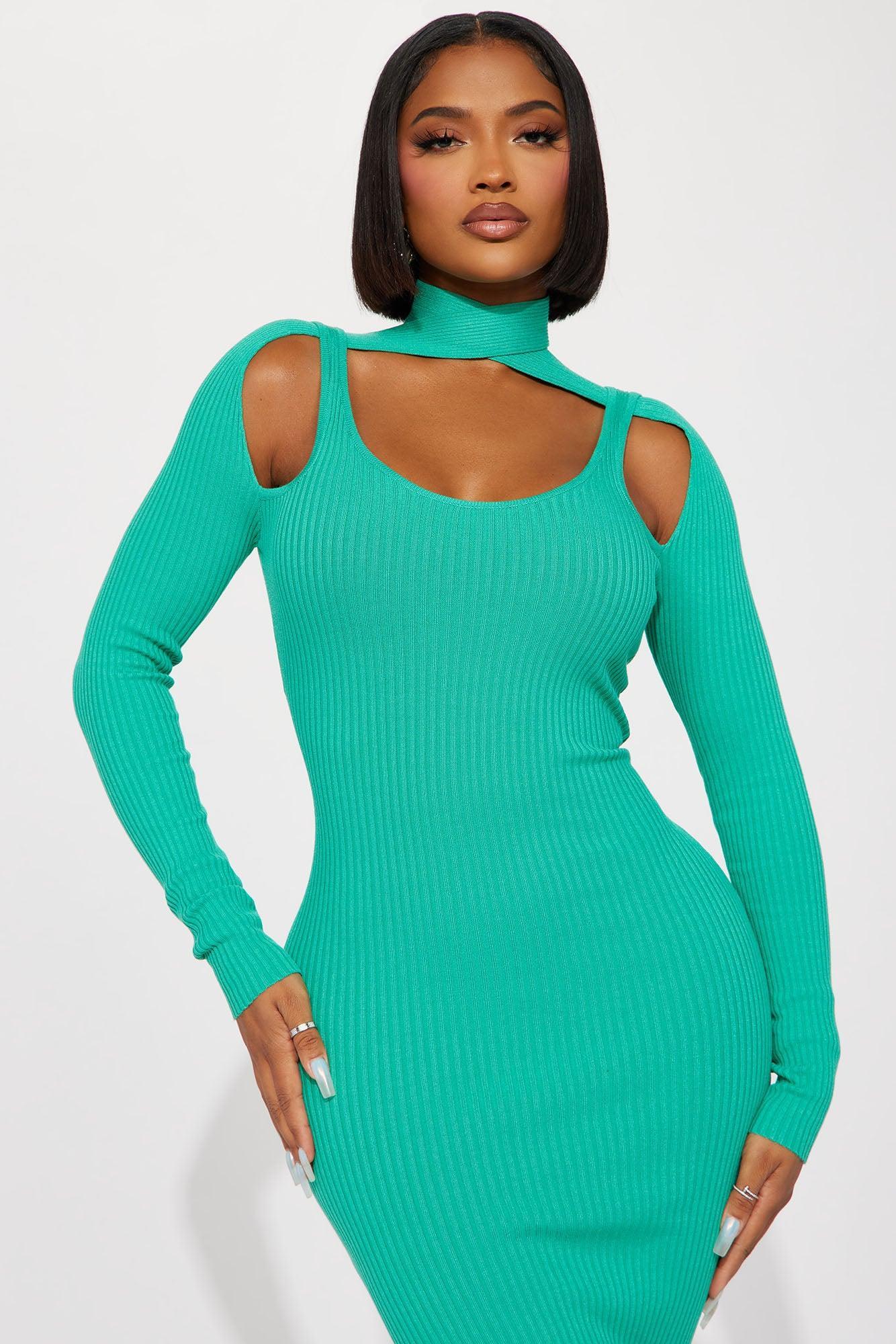 Alex Sweater Midi Dress - Jade Product Image