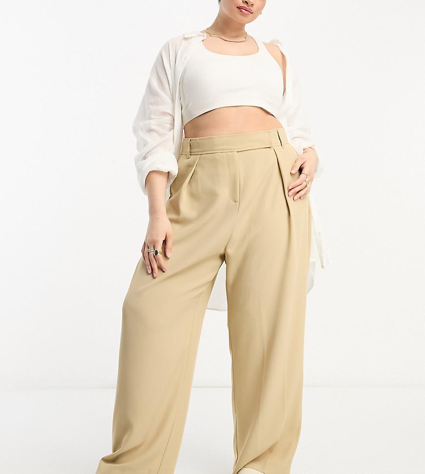 River Island Plus wide leg tailored dad pants Product Image