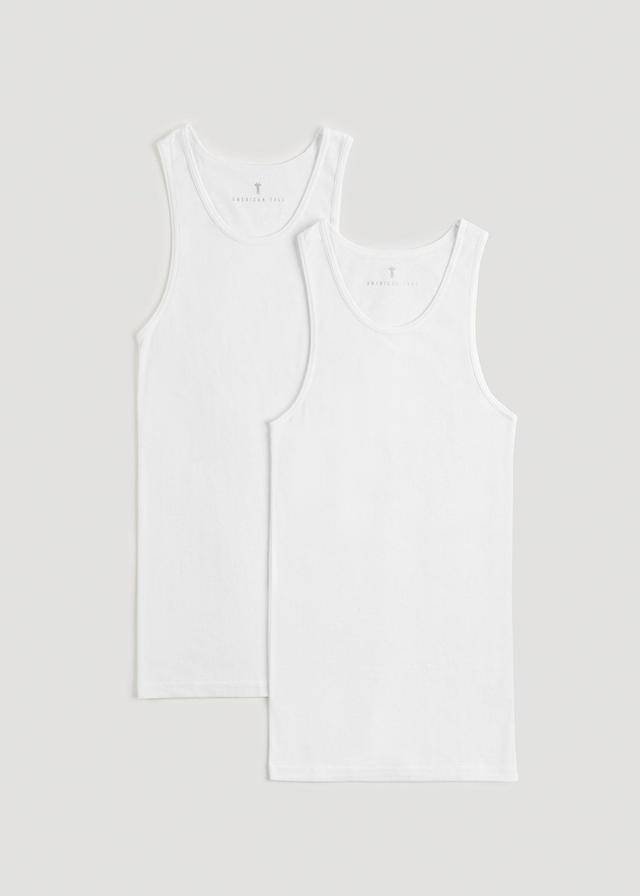 Men's Tall Ribbed Undershirt Tank Top in Bright White (2-Pack) Product Image