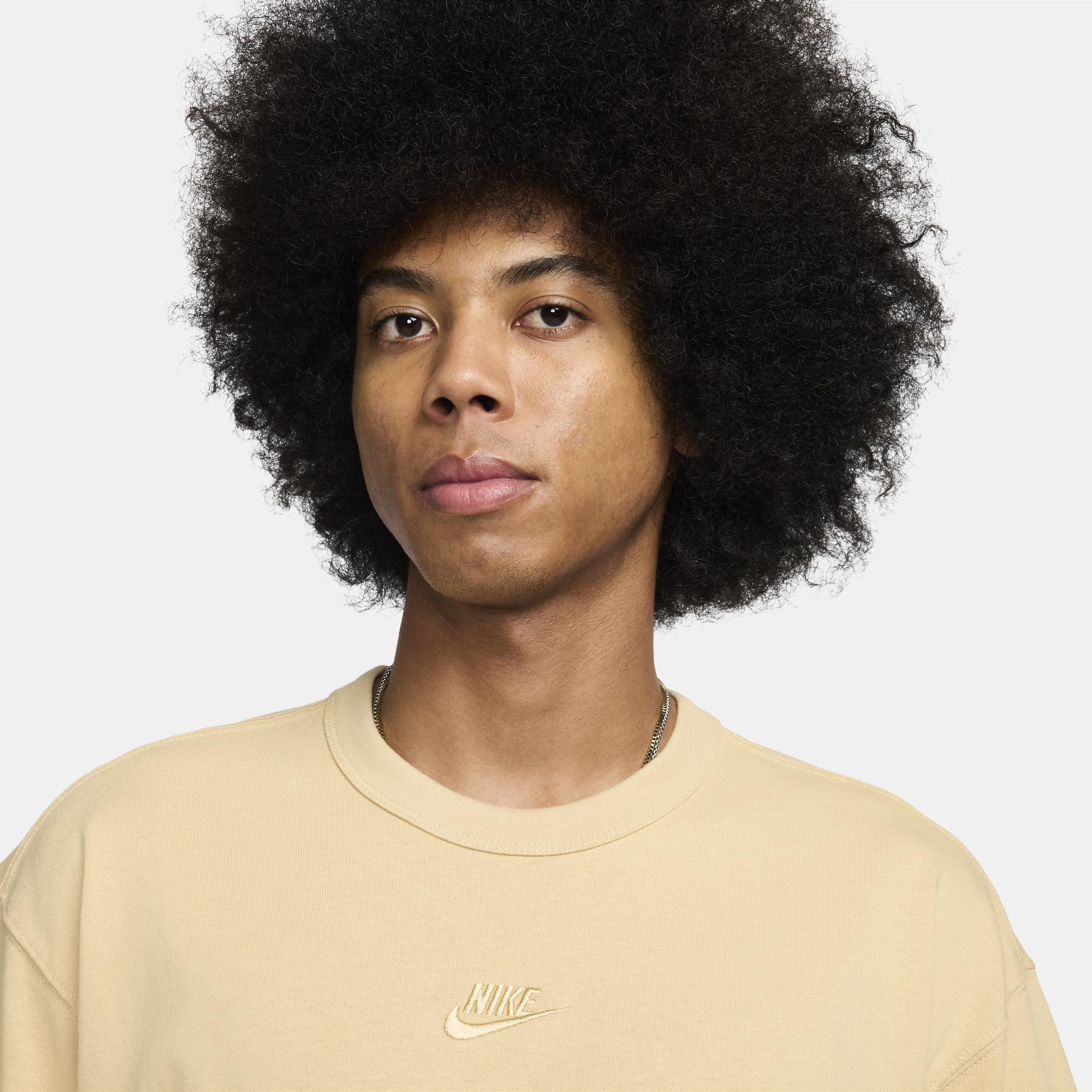 Nike Premium Essentials unisex oversized T-shirt in tan Product Image