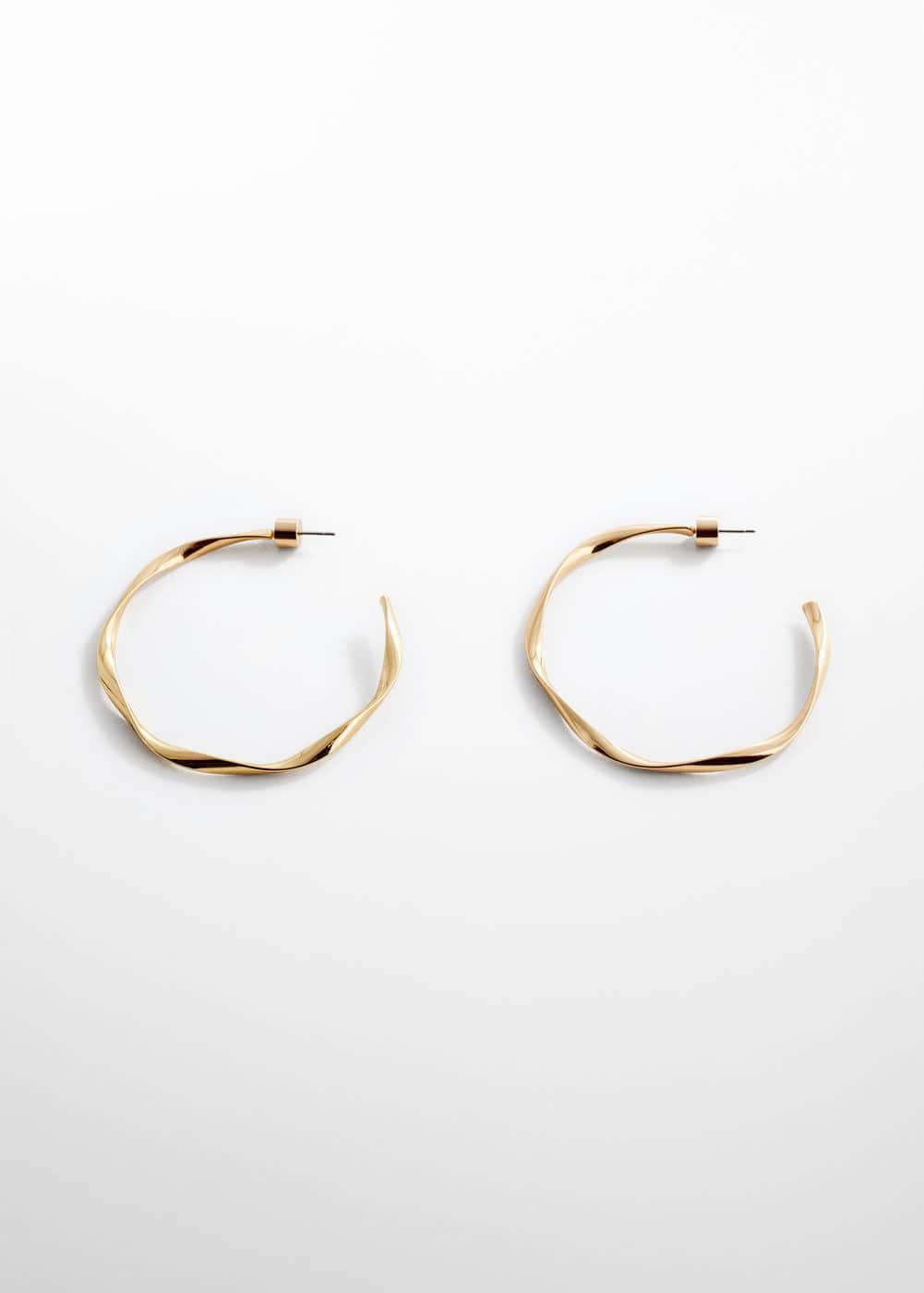 MANGO - Twisted hoop earrings - One size - Women Product Image