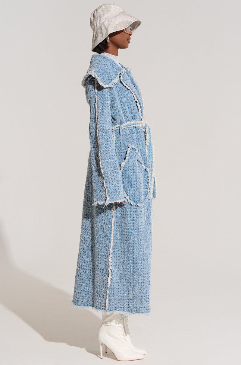 DISTRESSED DENIM TRENCH Product Image