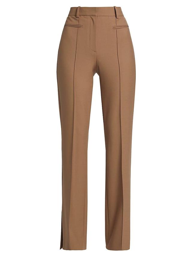 Womens Stretch Wool-Blend Boot-Cut Pants Product Image