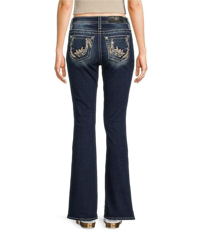 Miss Me Mid Rise Embellished Horseshoe Back Pocket Bootcut Jeans Product Image