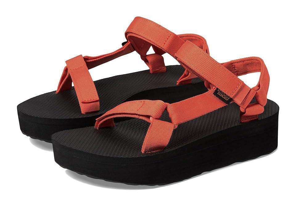 TEVA Womens Flatform Universal Sandals in Black/yellow, Size 5 Product Image