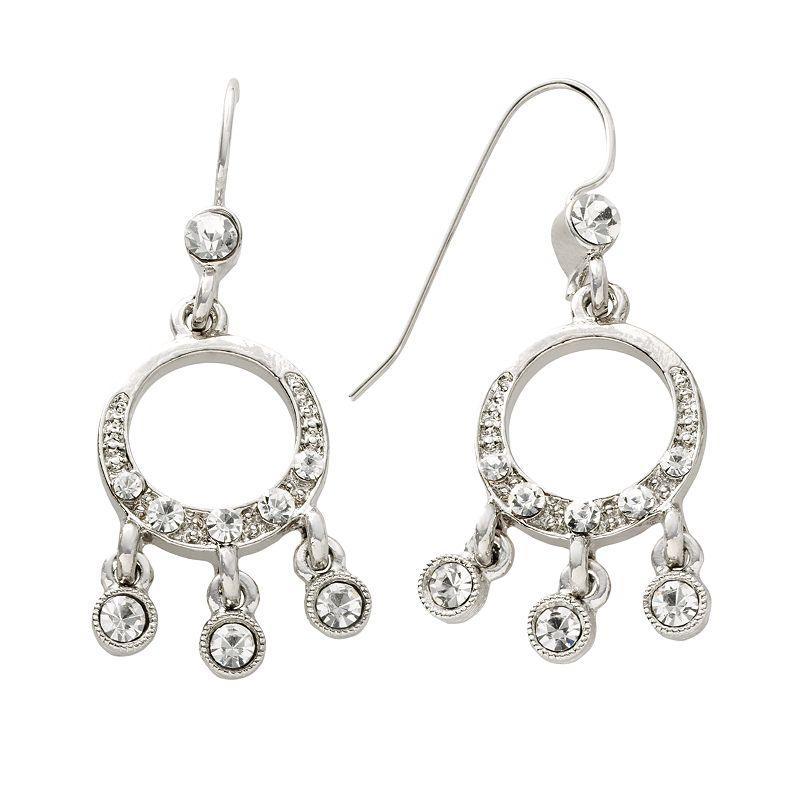 1928 Silver-Tone Simulated Crystal Drop Earrings, Womens, Silver Tone Product Image