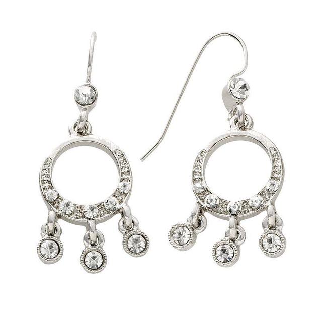 1928 Silver-Tone Simulated Crystal Drop Earrings, Womens, Grey Product Image