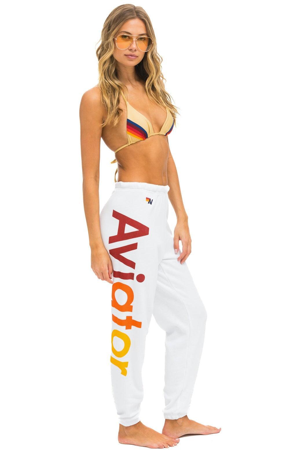 AVIATOR NATION 2 SWEATPANTS - WHITE Female Product Image