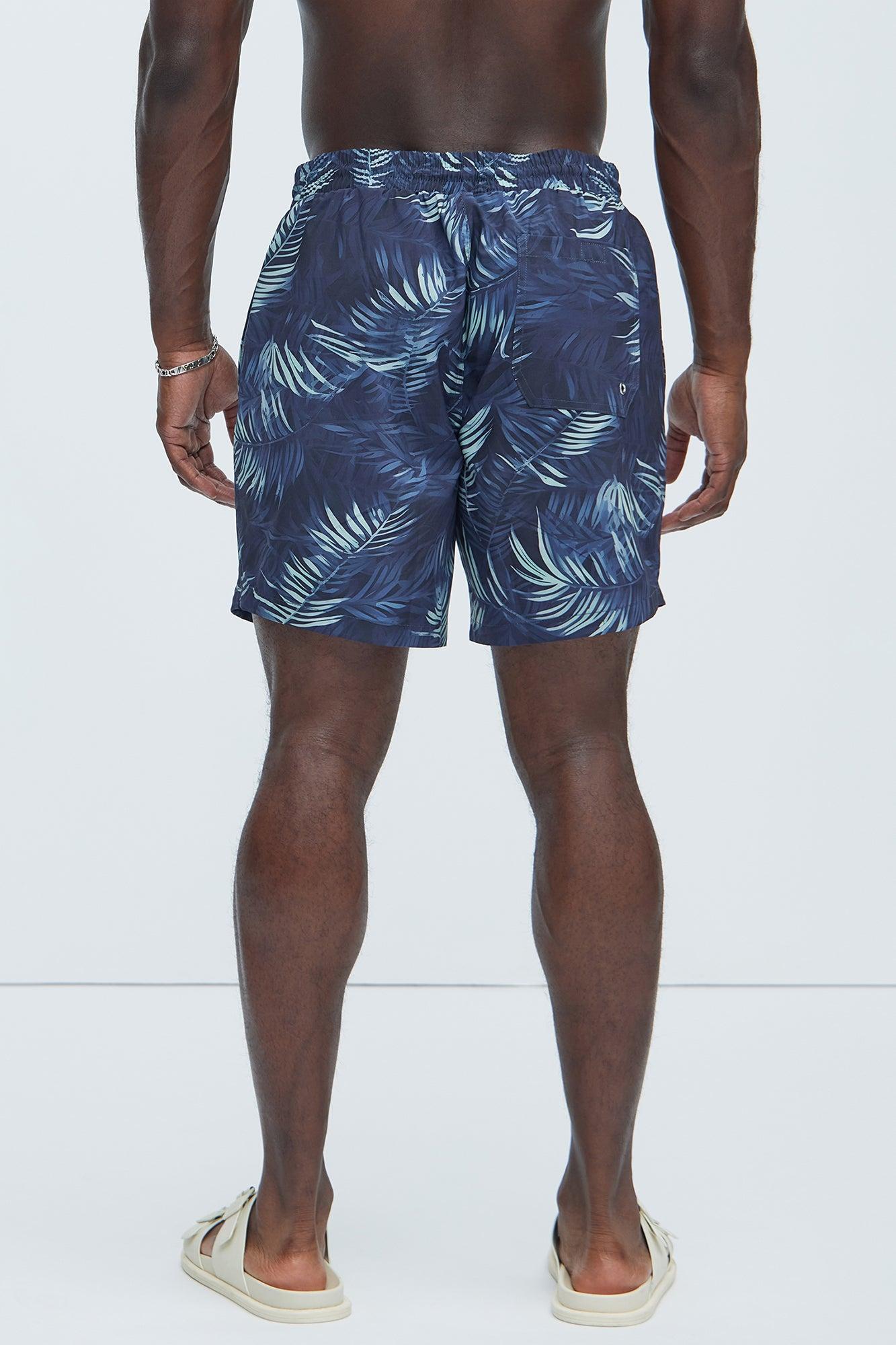 Kirk Palm Swim Trunks - Black/combo Product Image