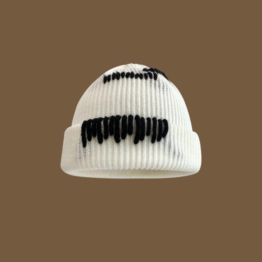 Contrast Stitching Ribbed Beanie Product Image