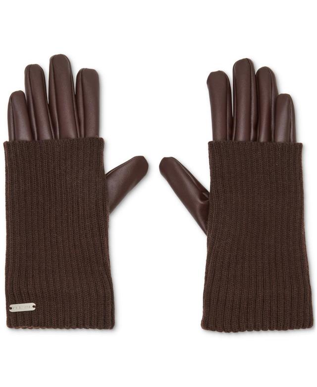 Steve Madden Womens Mixed-Media Gloves Product Image