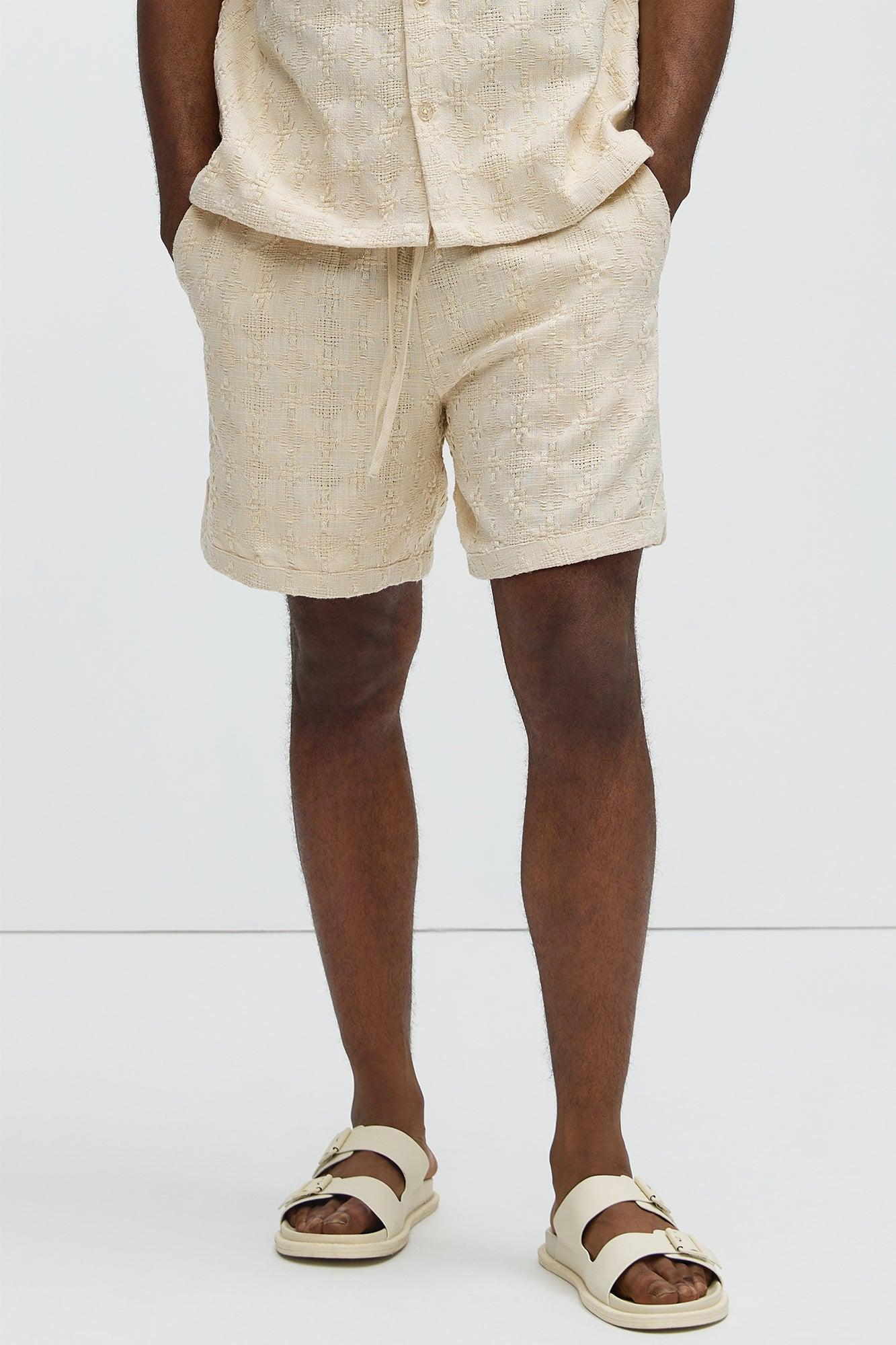 Mav Textured Shorts - Oatmeal Product Image