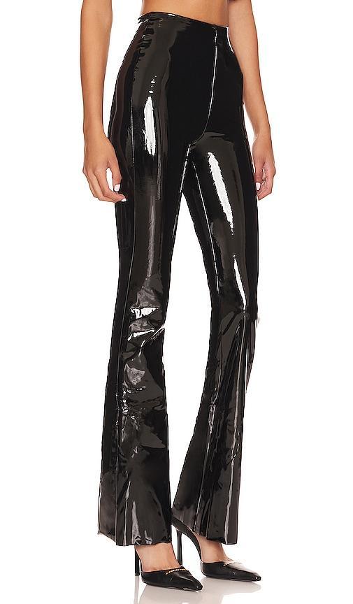 Womens Faux Patent Flare Pants Product Image