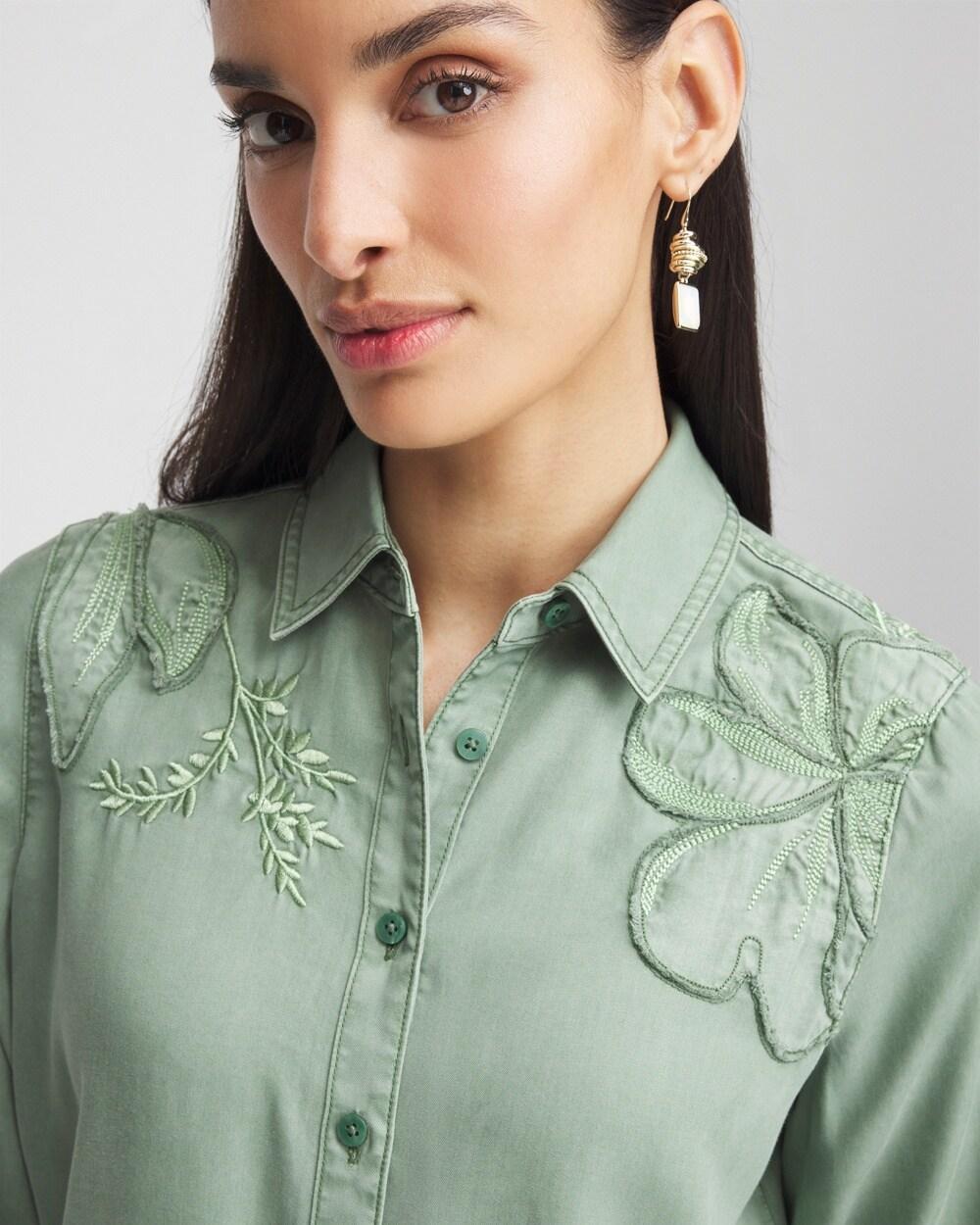 Embellished Lyocell Tencel™ Collared Shirt Product Image