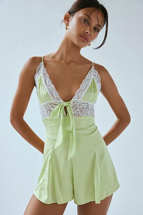 Out From Under Bijoux Satin Lace Trim Romper Womens at Urban Outfitters Product Image