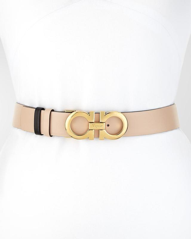 Womens Medium Gancini Adjustable Cut-to-Size Reversible Leather Belt Product Image