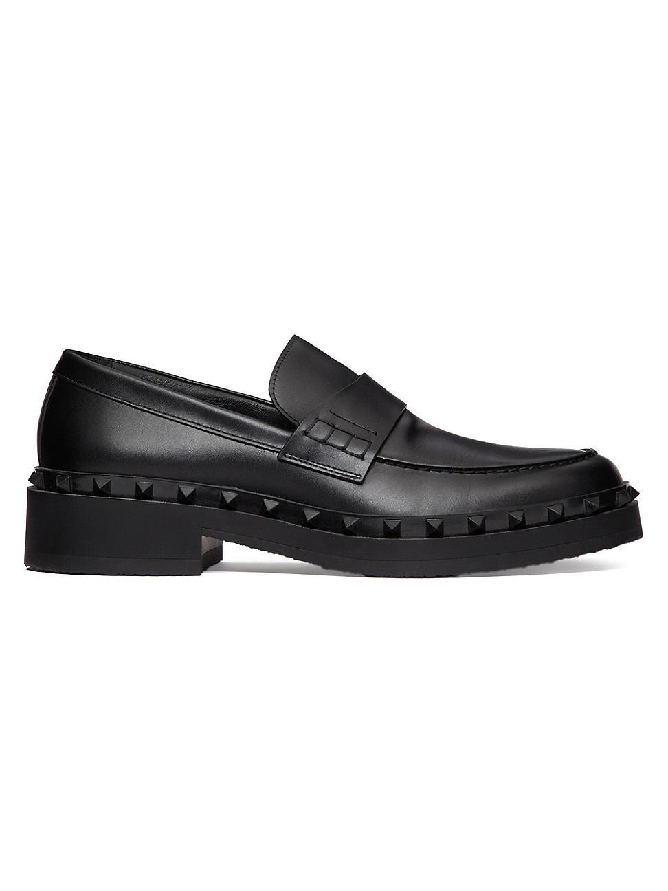 Mens Rockstud M-Way Calfskin Loafers Product Image