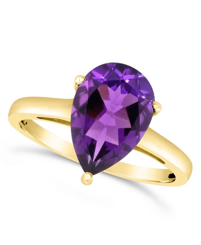 Alyson Layne 14k Gold Pear Cut Amethyst Solitaire Ring, Womens Product Image