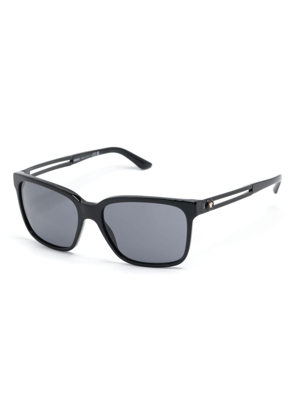 VERSACE Medusa-plaque Square-frame Sunglasses In Black Product Image