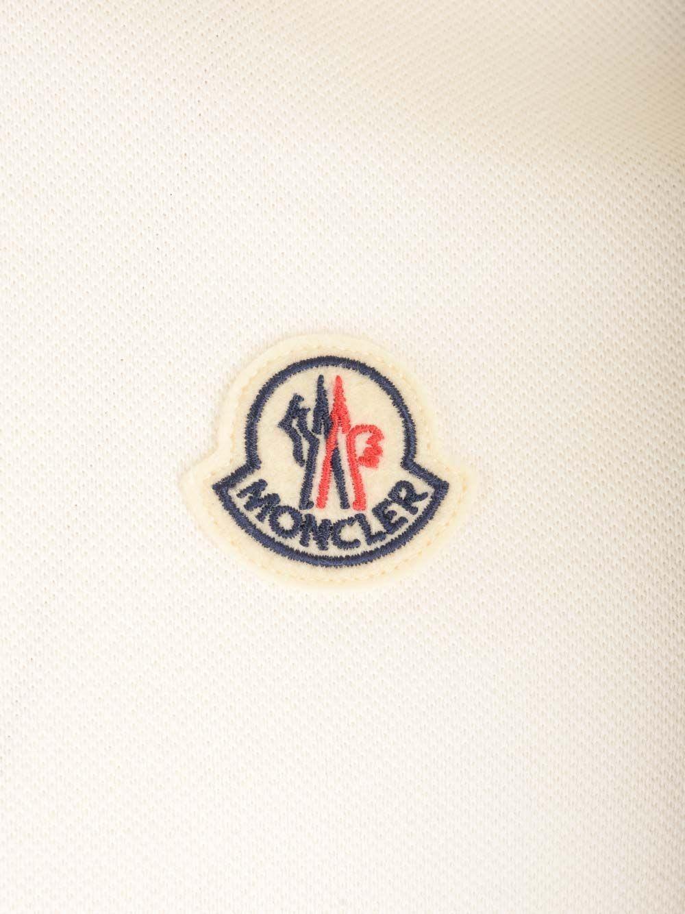 MONCLER Logo Patch Pique Polo T-shirt In White Product Image