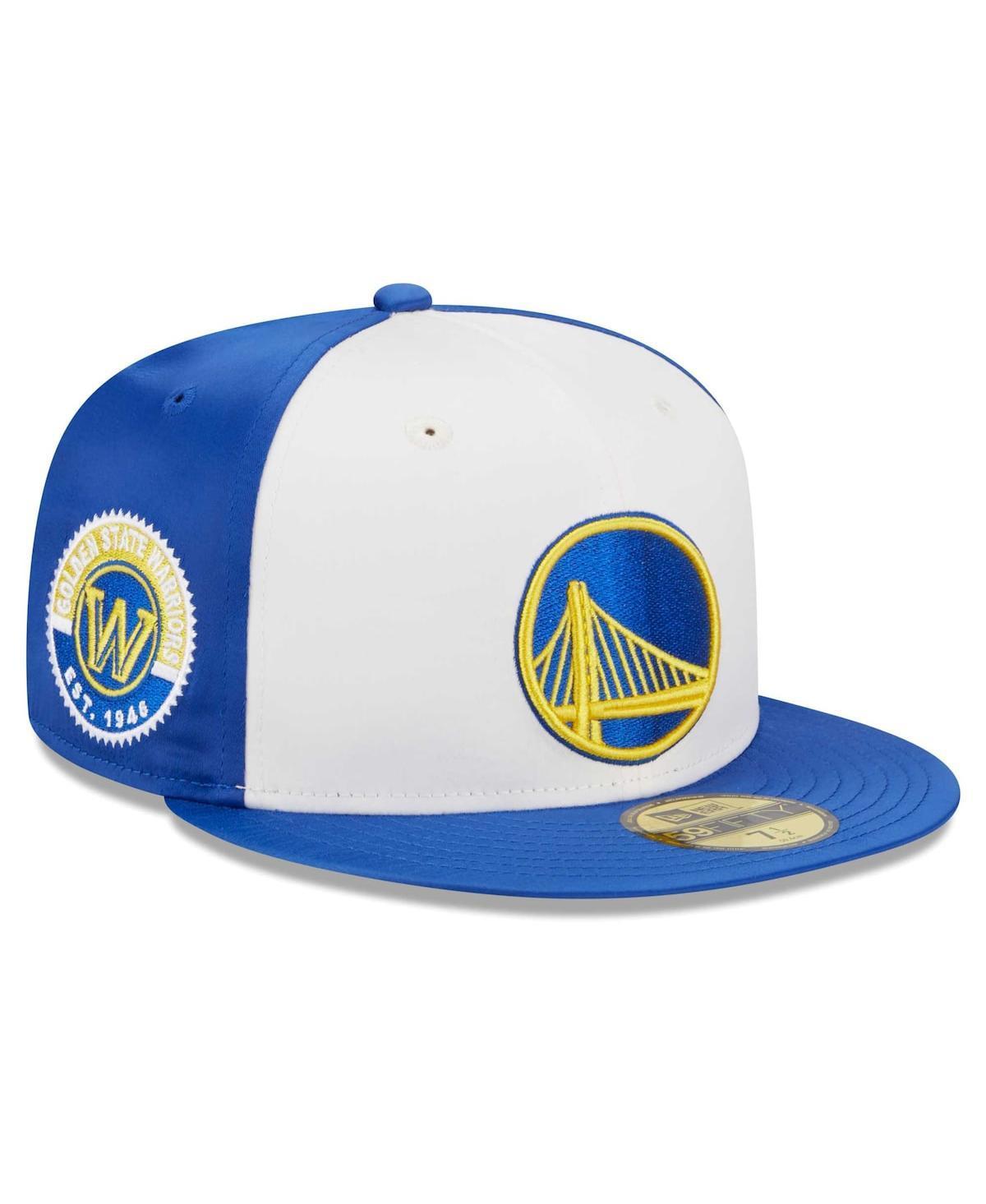 Mens New Era Golden State Warriors Throwback Satin 59FIFTY Fitted Hat Product Image