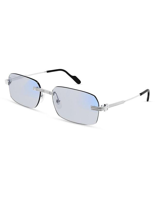 Men's Rimless Metal Rectangle Sunglasses Product Image