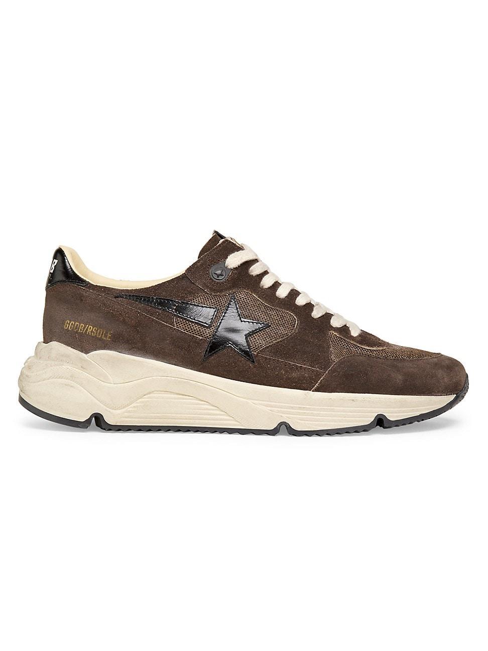 Mens Unisex Running Sole Leopard-Star Leather Sneakers Product Image