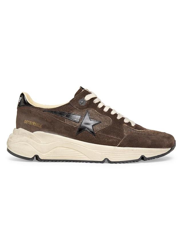 Mens Running Sole Leopard-Star Leather Sneakers Product Image