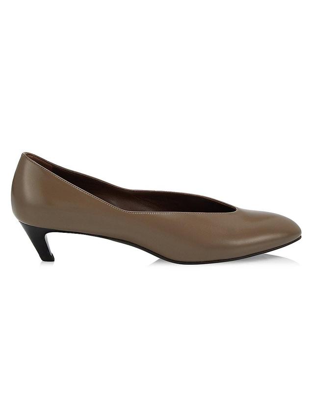 Womens Leather Almond Toe Pumps Product Image