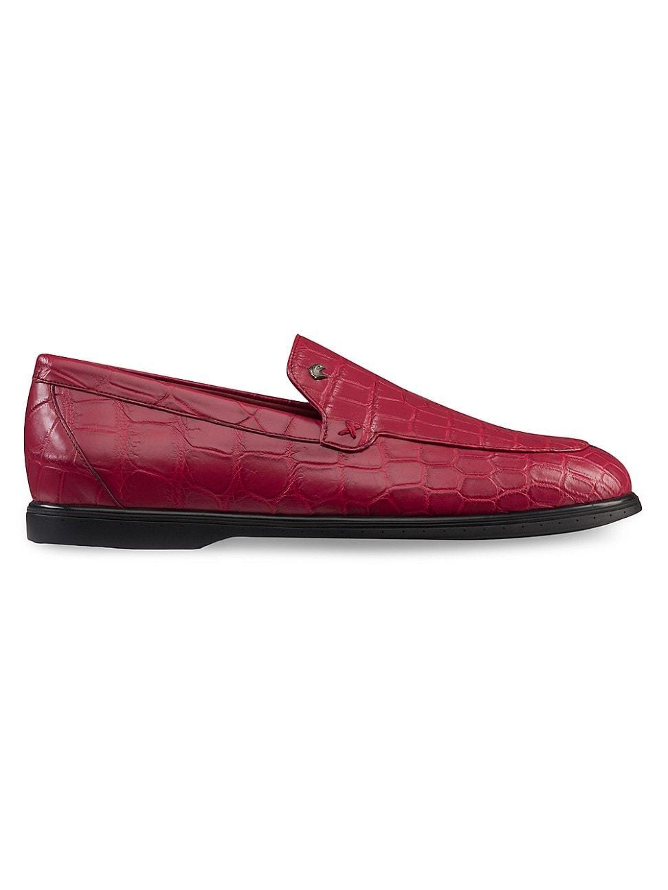 Mens Matted Crocodile Leather Loafers Product Image