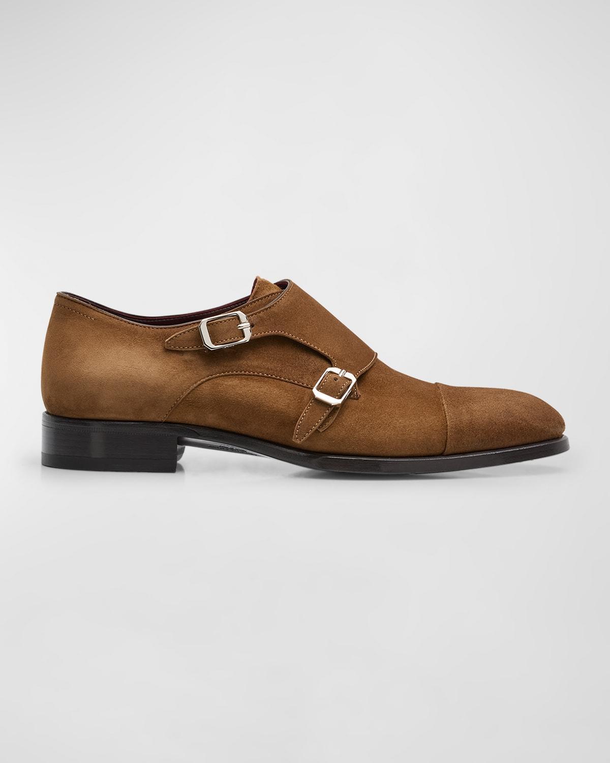 Mens York Suede Double-Monk Strap Loafers Product Image