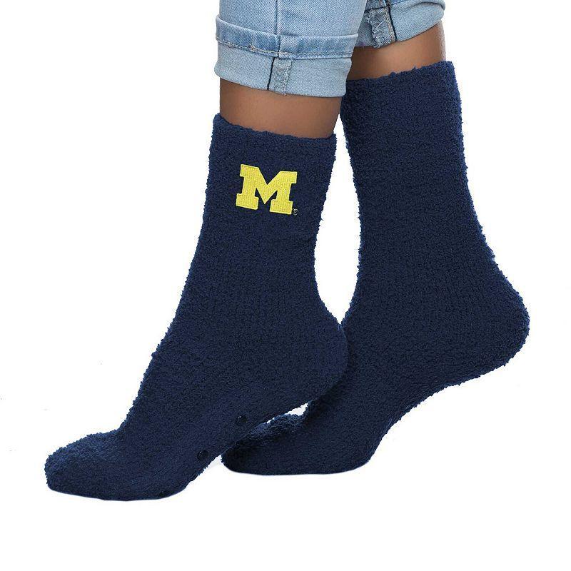 Womens ZooZatz Michigan Wolverines Fuzzy Team Crew Socks, Blue Product Image