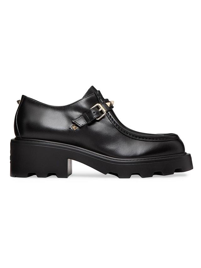 Womens Rockstud 55MM Single Monk Strap Boots in Calfskin Product Image