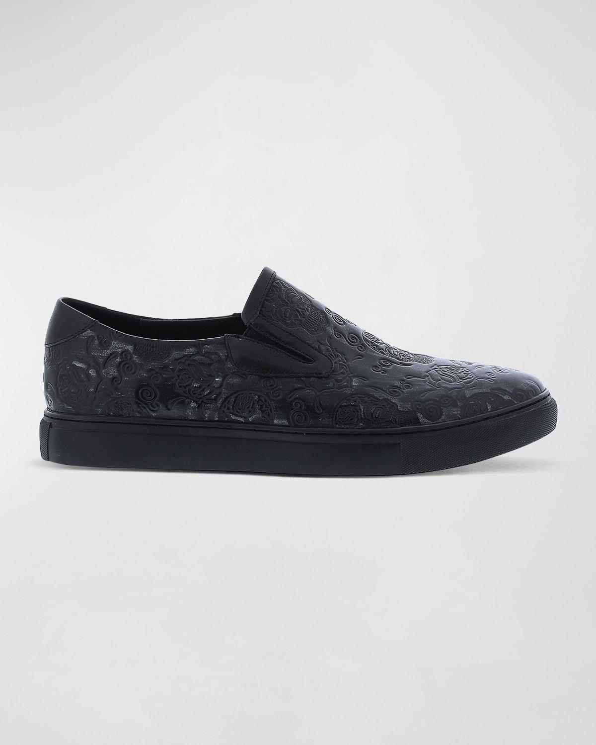 Mens Nori Skull-Embossed Low-Top Sneakers Product Image