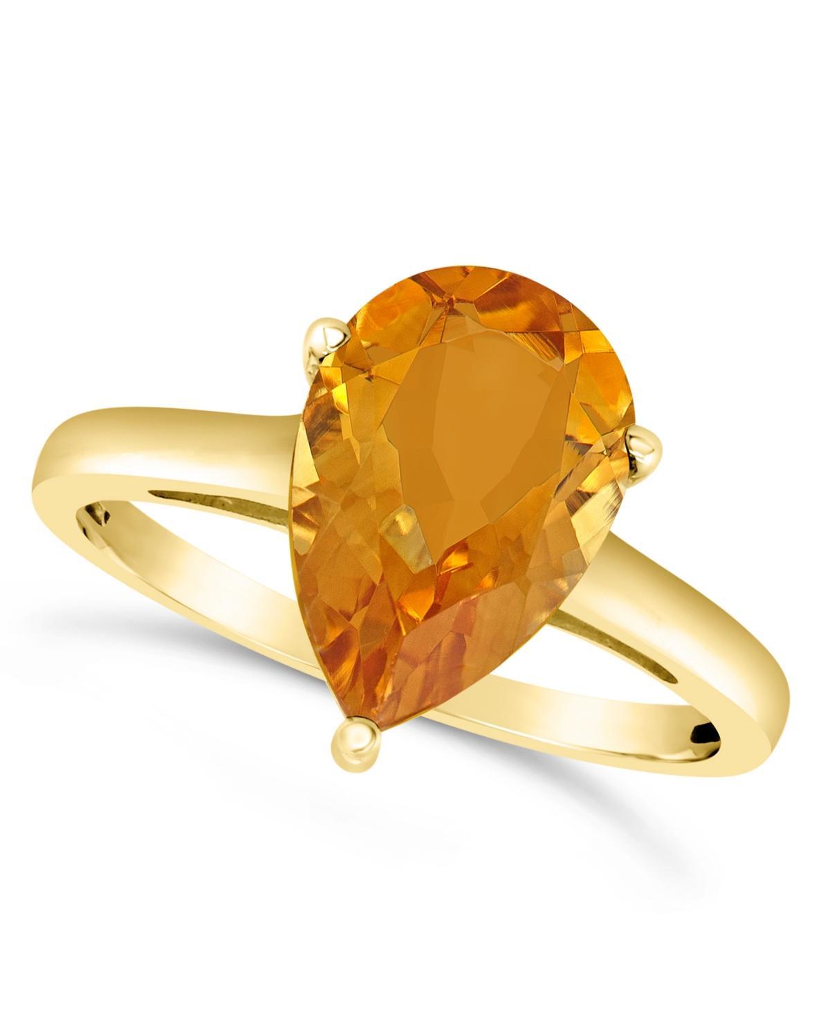 Alyson Layne 14k Gold Pear Cut Citrine Solitaire Ring, Womens Product Image