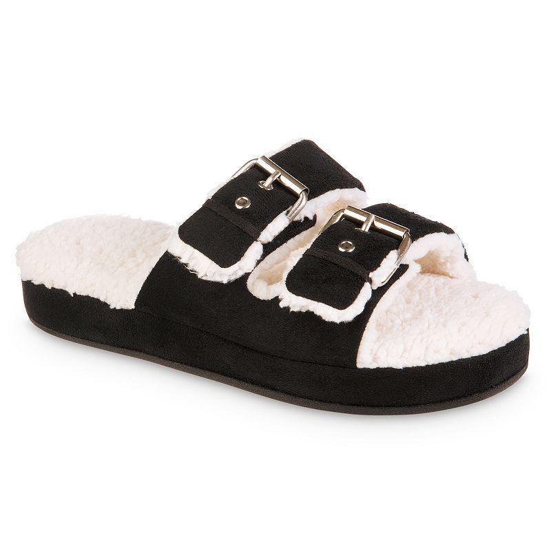 isotoner Memory Foam Microsuede Double Buckle Slide Comfort Womens Slippers Product Image