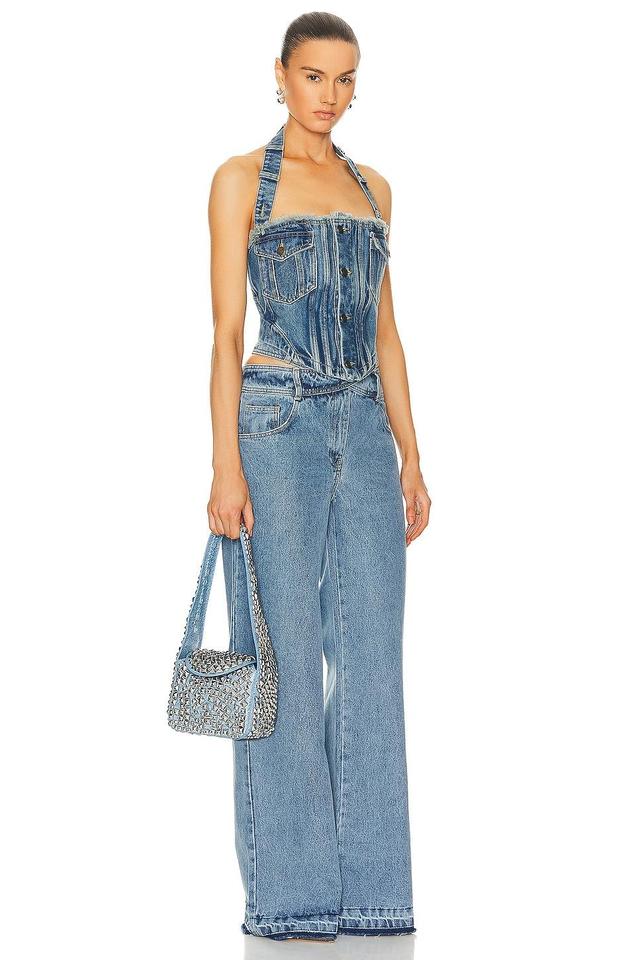 Alexander Wang Spiked Small Hobo Bag in Blue Product Image