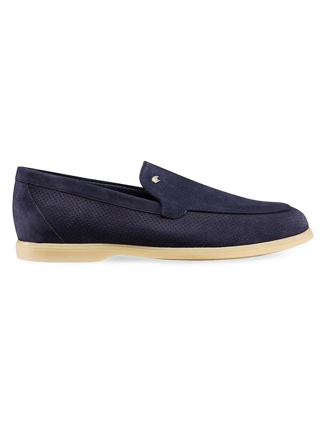 Mens Perforated Suede Loafers Product Image