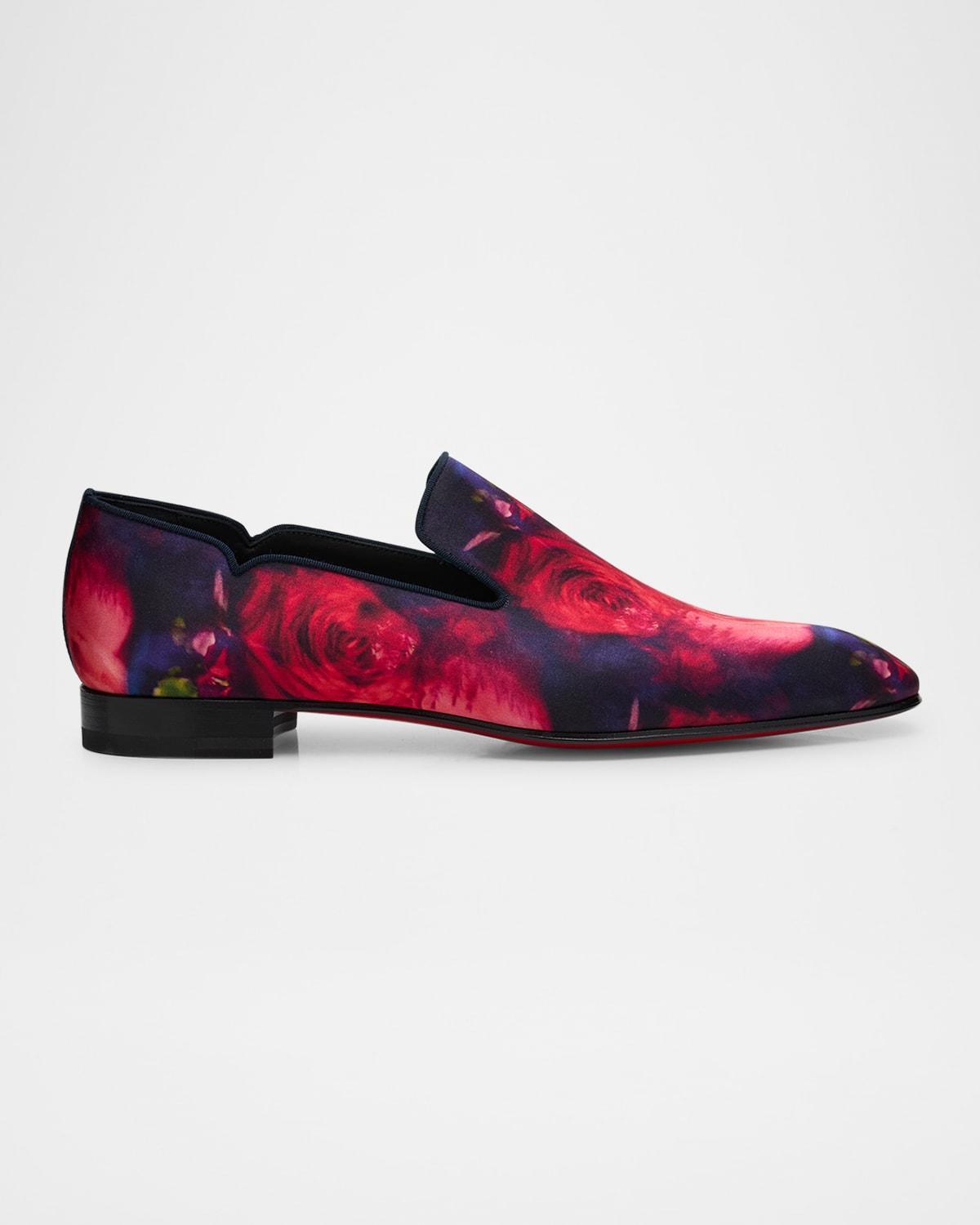 Mens Dandy Chick Roses Satin Loafers Product Image